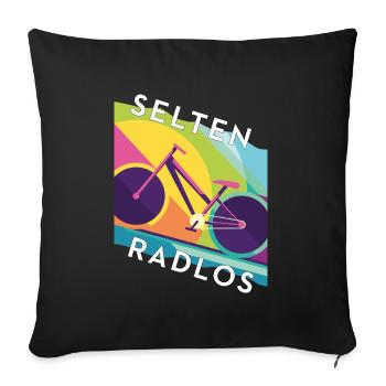Rarement sans roues – Colorblocking de conception de vélo de route - Housse de coussin décorative 45 x 45 cm - noir - Devant