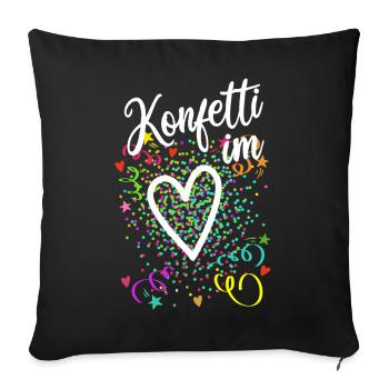Confetti in the Heart - Carnival in the Blood - Sofa pillowcase 17,3'' x 17,3'' (45 x 45 cm) - black - Front