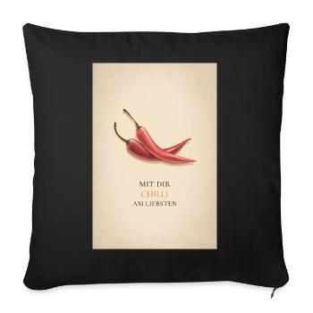 With you Chilli best - Sofa pillowcase 17,3'' x 17,3'' (45 x 45 cm) - black - Front