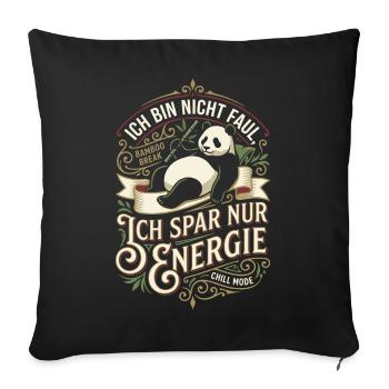 I only save energy Panda Design - Sofa pillowcase 17,3'' x 17,3'' (45 x 45 cm) - black - Front