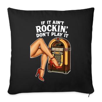 Rockabilly des années 50 Talons Épinglés Jambes Épinglées Jukebox Rétro - Housse de coussin décorative 45 x 45 cm - noir - Devant