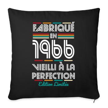 1966 – Made – Aged to perfection - Sofa pillowcase 17,3'' x 17,3'' (45 x 45 cm) - black - Front