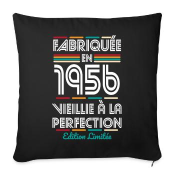 1956 – Made – Aged to perfection - Sofa pillowcase 17,3'' x 17,3'' (45 x 45 cm) - black - Front