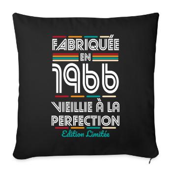 1966 – Made – Aged to perfection - Sofa pillowcase 17,3'' x 17,3'' (45 x 45 cm) - black - Front