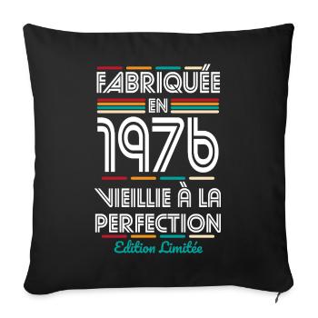 1976 – Made – Aged to perfection - Sofa pillowcase 17,3'' x 17,3'' (45 x 45 cm) - black - Front