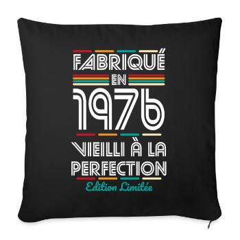 1976 – Made – Aged to perfection - Sofa pillowcase 17,3'' x 17,3'' (45 x 45 cm) - black - Front