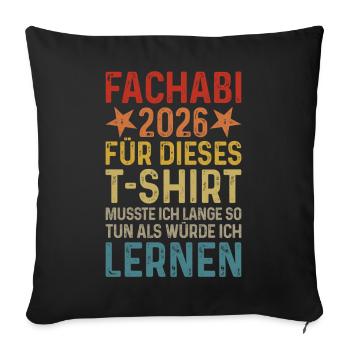 Fachabi 2026 - Housse de coussin décorative 45 x 45 cm - noir - Devant