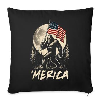 America Bigfoot Moon Funny Bigfoot for Men z - Sofa pillowcase 17,3'' x 17,3'' (45 x 45 cm) - black - Front
