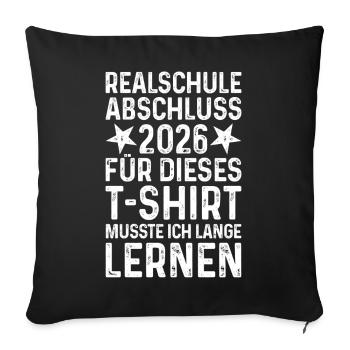 Graduation 2026 Realschule T-Shirt - Sofa pillowcase 17,3'' x 17,3'' (45 x 45 cm) - black - Front
