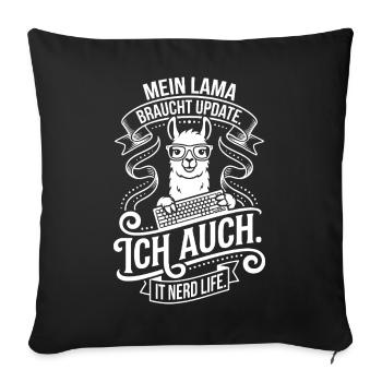 My llama needs an update - Sofa pillowcase 17,3'' x 17,3'' (45 x 45 cm) - black - Front