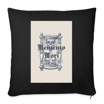 Memento Mori – Time is finite - Sofa pillowcase 17,3'' x 17,3'' (45 x 45 cm) - black - Front