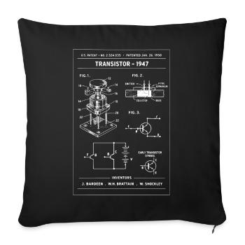 Transistor Patent Blueprint - Sofa pillowcase 17,3'' x 17,3'' (45 x 45 cm) - black - Front