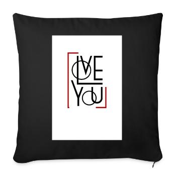 Liebe Dich Geometrischer Rahmen - Sofakissenbezug 45 x 45 cm - Schwarz - Vorne