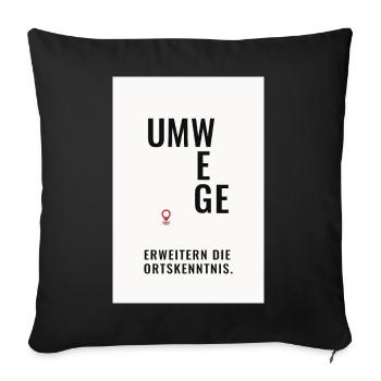 Detours expand local knowledge - Sofa pillowcase 17,3'' x 17,3'' (45 x 45 cm) - black - Front