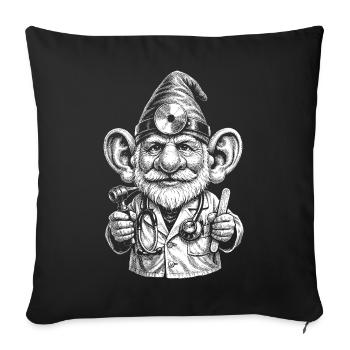 Pouce levé du Docteur Gnome. - Housse de coussin décorative 45 x 45 cm - noir - Devant