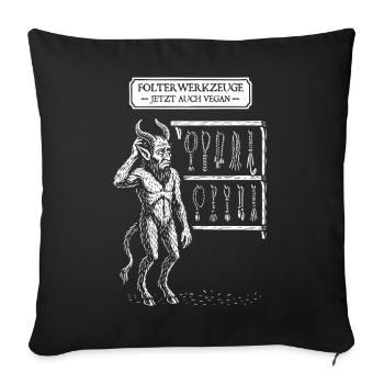 Torture tools now also Vegan Demon - Sofa pillowcase 17,3'' x 17,3'' (45 x 45 cm) - black - Front