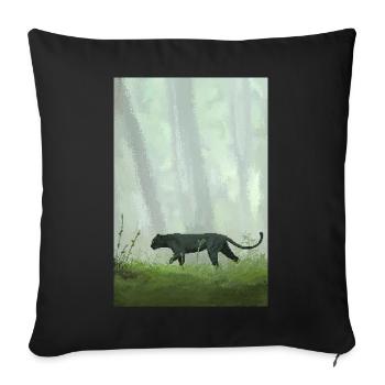 Retro Pixel Art Jungle Panther - Sofakissenbezug 45 x 45 cm - Schwarz - Vorne