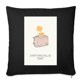 Tout sera foutu – Affiche drôle de cuisine - Housse de coussin décorative 45 x 45 cm - noir - Devant