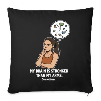 Bloc comme aux échecs – la tête bat la force - Housse de coussin décorative 45 x 45 cm - noir - Devant