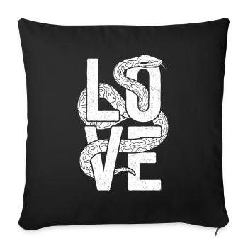 King Python Snakes LOVE Terrarium Python - Sofa pillowcase 17,3'' x 17,3'' (45 x 45 cm) - black - Front