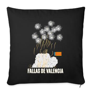 Feux d’artifice de Fallas de Valencia - Housse de coussin décorative 45 x 45 cm - noir - Devant