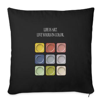 La vie, c’est de l’art - Housse de coussin décorative 45 x 45 cm - noir - Devant