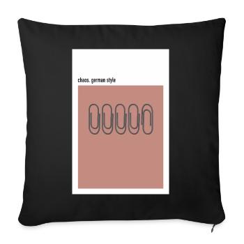 Chaos – German Style Red Paper Clips - Sofa pillowcase 17,3'' x 17,3'' (45 x 45 cm) - black - Front