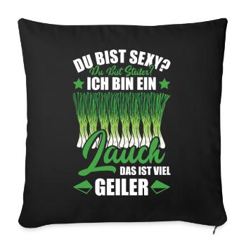 Gym DU BIST STEILER BIN EIN LAUCH DAS IST GEILER - Sofakissenbezug 45 x 45 cm - Schwarz - Vorne