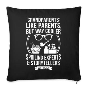 Grandparents: Spoilmaster & Storyteller - Sofa pillowcase 17,3'' x 17,3'' (45 x 45 cm) - black - Front