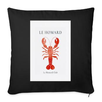 Le Homard Club Reduced Lobster Design France - Housse de coussin décorative 45 x 45 cm - noir - Devant