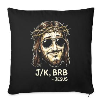 BRB Jesus mit Sonnenbrille - Sofakissenbezug 45 x 45 cm - Schwarz - Vorne