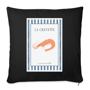 La Crevette French Shrimp Poster - Sofa pillowcase 17,3'' x 17,3'' (45 x 45 cm) - black - Front