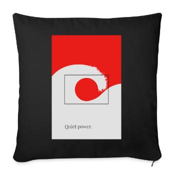 Poster Quiet Power Japan : Vague minimale Soleil - Housse de coussin décorative 45 x 45 cm - noir - Devant