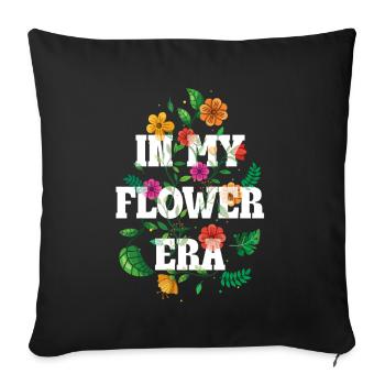 In My Flower Era – Floral Statement Design - Housse de coussin décorative 45 x 45 cm - noir - Devant