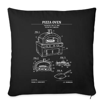 Plan de brevet pour four à pizza - Housse de coussin décorative 45 x 45 cm - noir - Devant