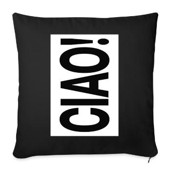 Ciao Typographie Design Minimaliste Vertical - Housse de coussin décorative 45 x 45 cm - noir - Devant