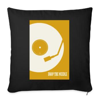 Drop The Needle Turntable Poster - Sofakissenbezug 45 x 45 cm - Schwarz - Vorne