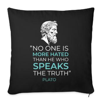Greek Philosophy Plato Quote Truth - Sofa pillowcase 17,3'' x 17,3'' (45 x 45 cm) - black - Front