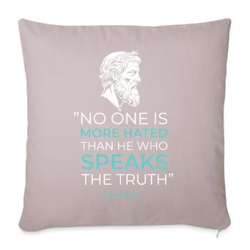 Greek Philosophy Plato Quote Truth - Sofa pillowcase 17,3'' x 17,3'' (45 x 45 cm) - light taupe - Front