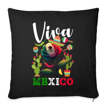 Fierté du Mexique & Maison Drapeau du Mexique - Housse de coussin décorative 45 x 45 cm - noir - Devant