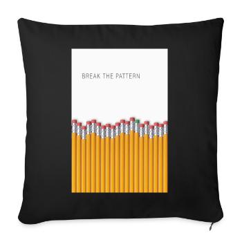 Break the Pattern Minimalist Statement Design - Sofa pillowcase 17,3'' x 17,3'' (45 x 45 cm) - black - Front