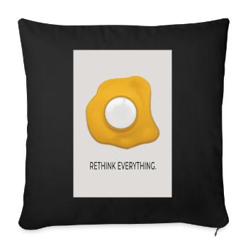 Rethink Everything Minimalist Egg Poster - Sofa pillowcase 17,3'' x 17,3'' (45 x 45 cm) - black - Front