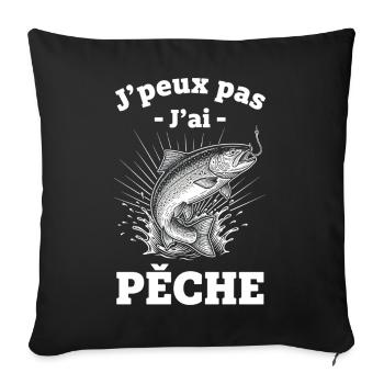 J'peux pas j'ai Pêche - Housse de coussin décorative 45 x 45 cm - noir - Devant