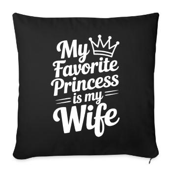 Ma princesse préférée est ma femme - Housse de coussin décorative 45 x 45 cm - noir - Devant