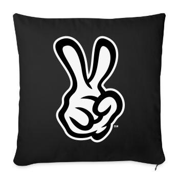 Victory Hand Signals (Right Hand / NEG / 2C) - Sofa pillowcase 17,3'' x 17,3'' (45 x 45 cm) - black - Front