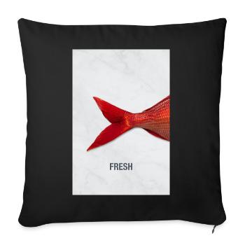 Fresh Fish Minimal Design Modern - Sofa pillowcase 17,3'' x 17,3'' (45 x 45 cm) - black - Front
