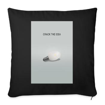 Crack The Idea Motivation Minimal Design - Sofakissenbezug 45 x 45 cm - Schwarz - Vorne