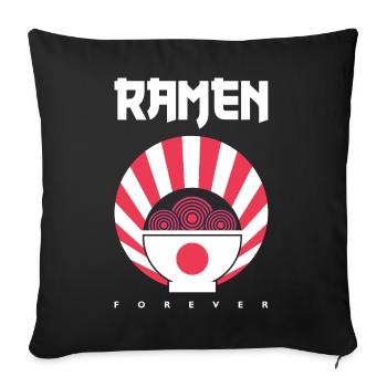 Retro Forever Japanese Ramen Shirt - Sofa pillowcase 17,3'' x 17,3'' (45 x 45 cm) - black - Front