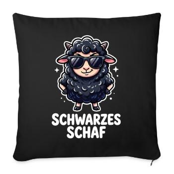 Schwarzes Schaf Lustiges Cooles Motiv - Sofakissenbezug 45 x 45 cm - Schwarz - Vorne