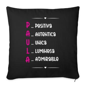 Sara Personalized Gift - Sofa pillowcase 17,3'' x 17,3'' (45 x 45 cm) - black - Front